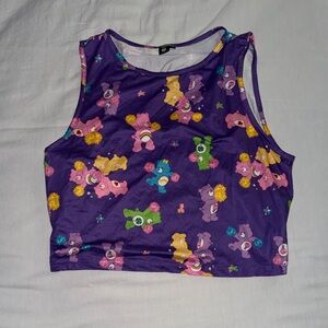 SHEIN Colorful Bear Print Crop Top